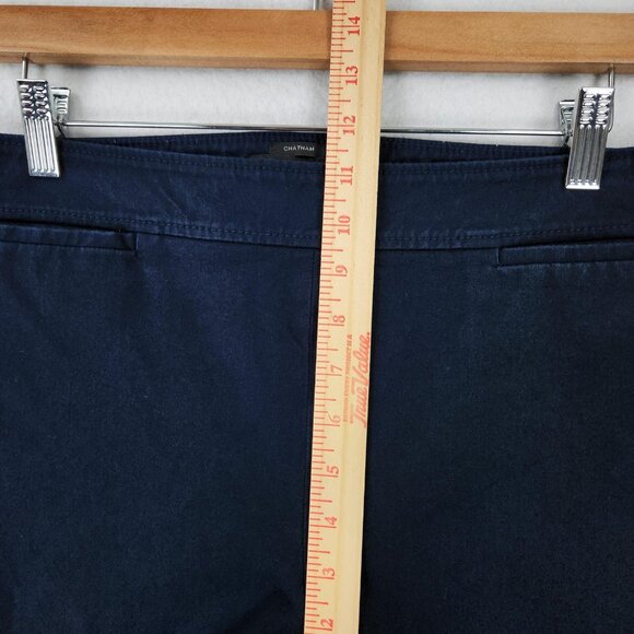 Talbots Pants Womens 14 Navy Blue Chatham Stretch Side Zip Straight Leg Hi Rise - Picture 5 of 12